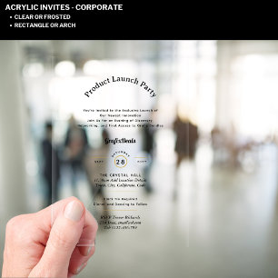 Invitations En Acrylique Lancement de Produit Clair en Acrylique pour Événe