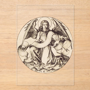 Invitations En Acrylique L'Ange de Saint Matthieu - Symbole de l'art fin