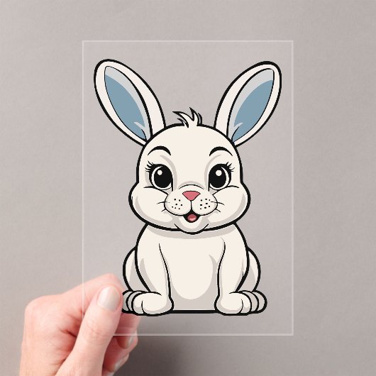 Invitations En Acrylique Lapin Blanc (In situ (ordinateur de poche))