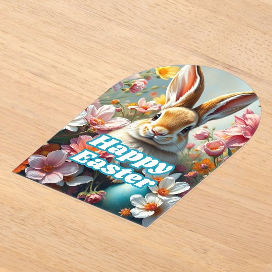 Invitations En Acrylique Lapin de Pâques moderne (Poser)