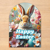 Invitations En Acrylique Lapin de Pâques moderne (Recto)
