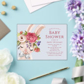 Invitations En Acrylique Lapin Floral Aquarelle Rabbit Baby shower mignon (Insitu (Mariage))