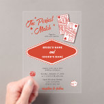Invitations En Acrylique Las Vegas Destination Mariage parfait<br><div class="desc">Un dessin unique à la main Las Vegas Casino thème mariage "le match parfait" design. Destination moderne Las Vegas, Nevada thème mariage avec cartes à jouer, casino de jeux d'argent illustrations à thème. Un design faire-part de mariage Las Vegas rouge et blanc idéal pour les mariages de casino. Des articles...</div>