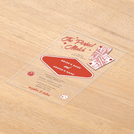 Invitations En Acrylique Las Vegas Destination Mariage parfait (Poser)