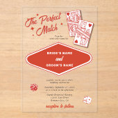 Invitations En Acrylique Las Vegas Destination Mariage parfait (Recto)