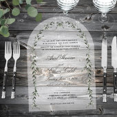 Invitations En Acrylique Laurel Leaf Archway Mariage élégant