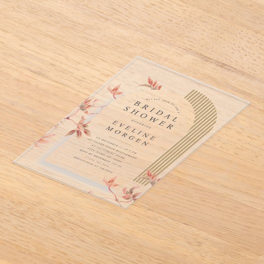 Invitations En Acrylique L'automne Boho Vibe Arch quitte la nuptiale (Poser)