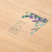 Invitations En Acrylique Lavande et mariage eucalyptus Enregistrer la date (Poser)