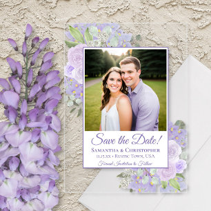 Invitations En Acrylique Lavande violet Roses mariage Enregistrer la date P