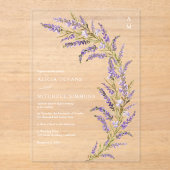 Invitations En Acrylique Lavender Automne automne mariage d'aquarelle flora (Recto)
