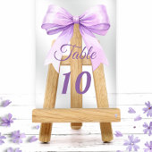 Invitations En Acrylique Lavender bow acrylic table number sign