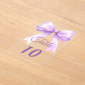 Invitations En Acrylique Lavender bow acrylic table number sign (Poser)