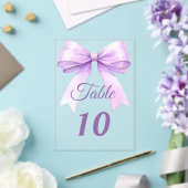 Invitations En Acrylique Lavender bow acrylic table number sign (Insitu (Mariage))