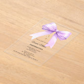 Invitations En Acrylique Lavender bow cream girl clear Confirmation (Poser)
