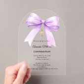 Invitations En Acrylique Lavender bow cream girl Confirmation arch (In situ (ordinateur de poche))