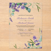 Invitations En Acrylique Lavender Eucalyptus Wedding (Recto)