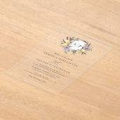 Invitations En Acrylique Lavender Lemon Monogram Floral Crest Mariage (Poser)