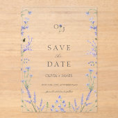 Invitations En Acrylique Lavender mariage français acrylique enregistrer la (Recto)