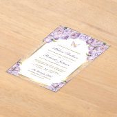 Invitations En Acrylique Lavender Purple Floral Gold Arch Butterfly Wedding (Poser)