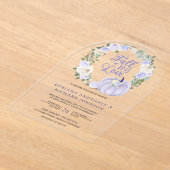 Invitations En Acrylique Lavender Roses Pumpkin Wedding (Poser)