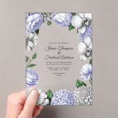 Invitations En Acrylique Lavender & Silver Modern Botanical Wedding (In situ (ordinateur de poche))