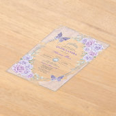 Invitations En Acrylique Lavender Silver Quinceanera Mis Quince 15 Anos (Poser)