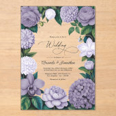 Invitations En Acrylique Lavender Smoke, Lilac Ash & Moonstone Wedding (Recto)