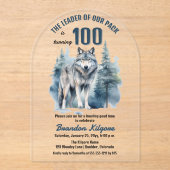 Invitations En Acrylique Le chef de notre pack Wolf 100e fête d'anniversair (Recto)