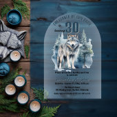 Invitations En Acrylique Le chef de notre pack Wolf 30e fête d'anniversaire