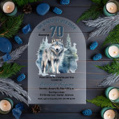 Invitations En Acrylique Le chef de notre pack Wolf 70e fête d'anniversaire