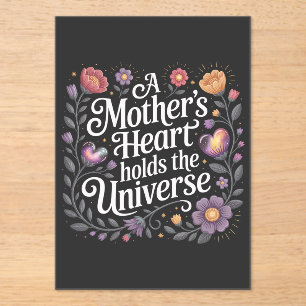 Invitations En Acrylique Le cœur d'une mère contient l'univers