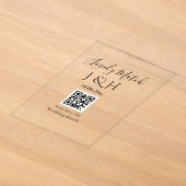Invitations En Acrylique Le mariage d'ajouter le nom de couple QR code scan (Poser)