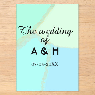 Invitations En Acrylique Le mariage du nom de couple lettre initiale date