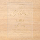Invitations En Acrylique Le Mariage du script Mariage d'or (Recto)