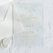 Invitations En Acrylique Le Mariage du script Mariage d'or