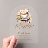 Invitations En Acrylique Le Parfait Mélange Café Mariage Couples Douche (In situ (ordinateur de poche))