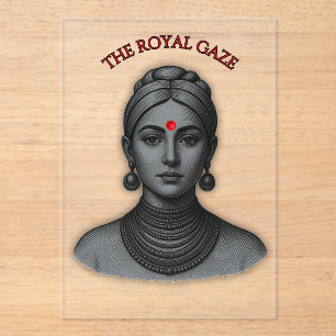 Invitations En Acrylique Le Regard Royal - Reine Indienne en Ligne Art
