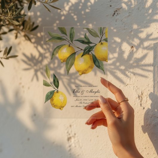Invitations En Acrylique Lemon Acrylic Wedding