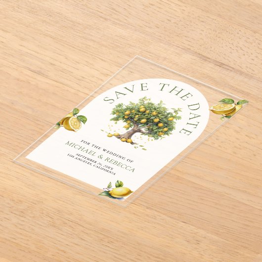 Invitations En Acrylique Lemon Tree Arch Wedding Save the Date (Poser)