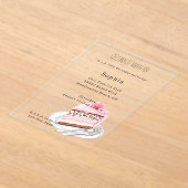 Invitations En Acrylique Leopard Animal Pink Heart Cake Birthday (Poser)