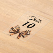 Invitations En Acrylique Leopard bow acrylic table number sign (Poser)