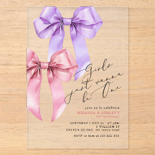 Invitations En Acrylique Les filles veulent juste avoir un an Filles Jumell