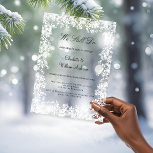 Invitations En Acrylique Les flocons de neige renouent avec le voeu mariage