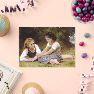 Invitations En Acrylique Les Noisettes : Jeunes Filles Cueillant des Noiset