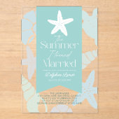 Invitations En Acrylique L'été, j'ai transformé la Fête des mariées de pois (Recto)