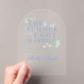 Invitations En Acrylique L'été je me suis marié - Mariage côtier (In situ (ordinateur de poche))