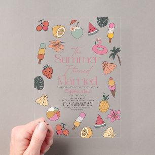 Invitations En Acrylique L'été où je me suis mariée Tropical Enterrement de