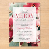 Invitations En Acrylique Let's Be Merry Christmas Bridal Shower (Recto)
