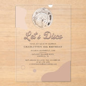 Invitations En Acrylique Lets Disco Retro Super 30e fête d'anniversaire (Recto)