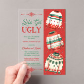 Invitations En Acrylique Let's Get Ugly Christmas Sweater Party (In situ (ordinateur de poche))